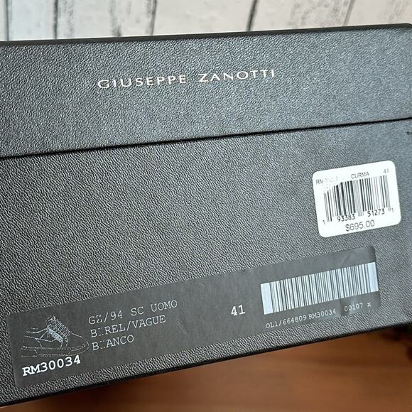 Giuseppe Zanotti GZ94 Low Top Leather Sneakers Size 41 - Picture 15 of 15